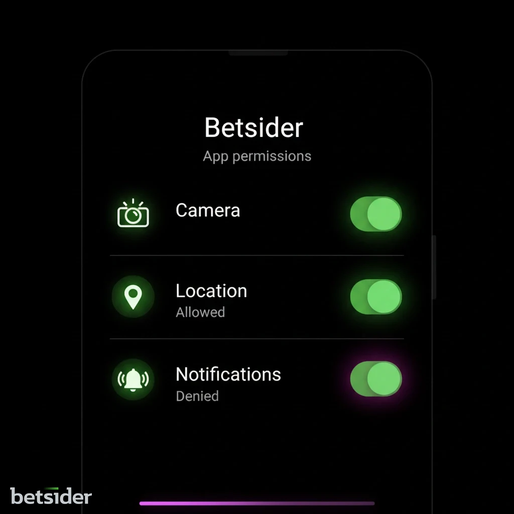 Smartphone Android con la app Betsider aperta sulla sezione scommesse sportive e casino.