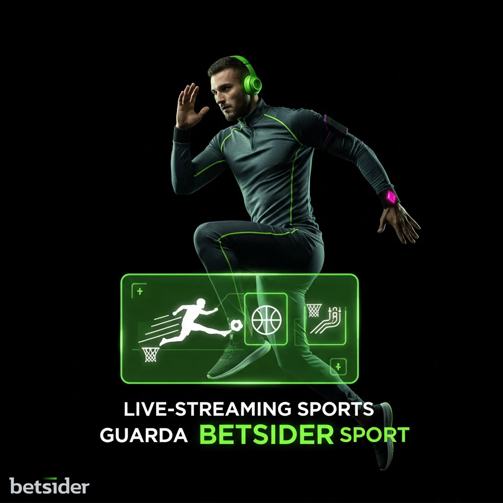 Palinsesto live Betsider con eventi contrassegnati dall'icona play che segnala lo streaming.